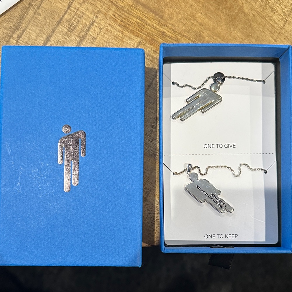 Billie Eilish BLOHSH birds of a feather two pack friendship necklaces sterling